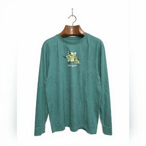 Life Is Good Men's Soft Green Crewneck Soft Cozy Unisex